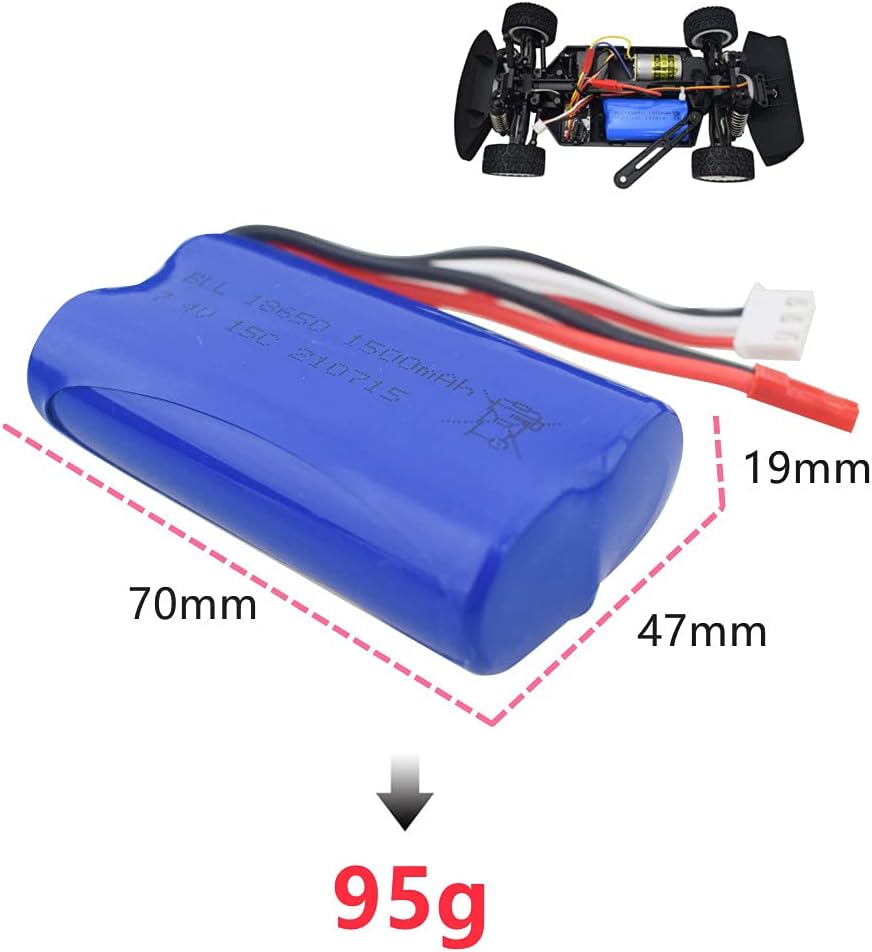 sea jump 2PCS 7.4V 1500mah Lithium Battery with 2-in-1 Charger for UD1601 UD1602 SG1603 SG1604 1:16 Four-Wheel Drive High-Speed Drift Car Lithium Battery Remote Control Flat Sports Car Accessories : Toys & Games