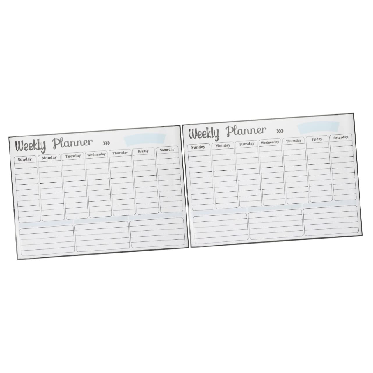 Tofficu 2pezzi Lavagna Magnetica Cancellabile Per Frigorifero Calendario Settimanale e Lista Della Spesa Design Pratico e Portatile Adatta Per Casa Ufficio e Scuola Facile Da Attaccare e
