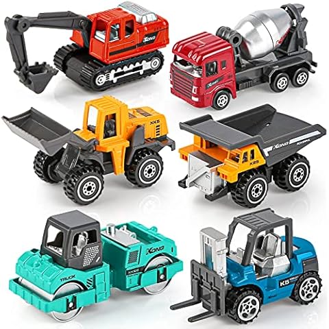 YIMORE Mini Lastwagen Autos für Jungs Bunt Baufahrzeuge Spielzeug Geschenkset für Kinder ab 3 Jahren (6 pcs) Cover