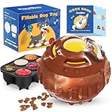 Dog Distraction Toy - Dog Toys to Keep Them Busy to Reduce Anxiety, Medium Chew Toy Ball Treat Dispenser with Freezable Fillable Treats Tray Mold for Aggressive Chewer, 4-IN-1 Mentally Stimulating Toy