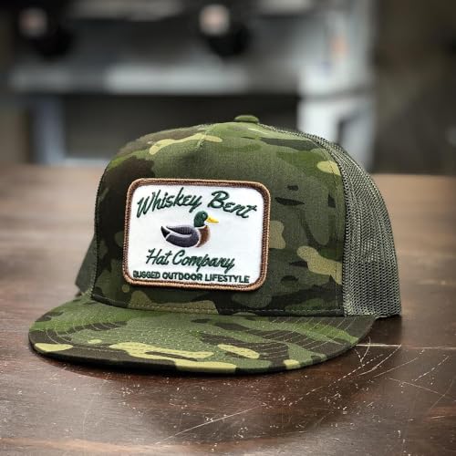 Image of WHISKEY BENT HAT CO. Green Head Adjustable Snapback Outdoor Lifestyle Duck Hat