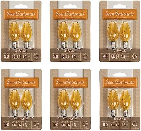 National Artcraft 5 Watt Transparent Amber C7 Light Bulb - Candelabra Base For Crafts & Decor