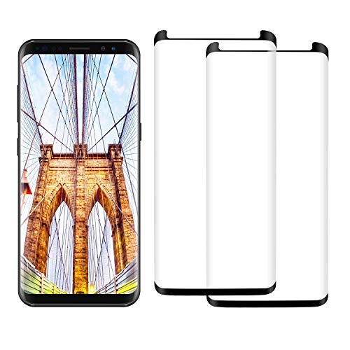 2Pack Galaxy S8 Plus Screen Protector Glass,3D Full Coverage Overlay 9H HD case Friendly Anti-Fingerprint Compatible Samsung Galaxy S8 Plus Screen Protection