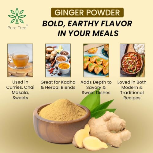 Image of Pure Tree Certified Organic Adrak Powder | 5 Kg / 5000 g | Sonti Dry Sonth Powder - Saunth | Allam Powder Ginger Powder For Cooking | Gluten Free Sukku Podi