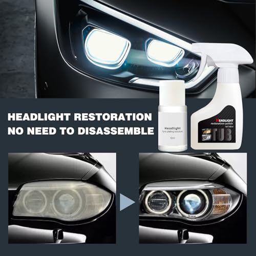 DOUNIU Upgrade Automotive Headlamp Restoration Fluid Kit, 2026 Upgraded Headlight Restoration Coating Spray Kit, Headlight Restoration Kit for Foggy Yellowing Oxidation (1 Set)