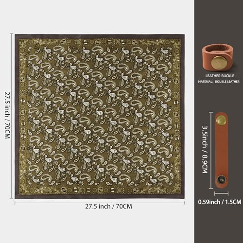Image of 27.5 Inches Square Silk Feeling Neck Scarf for Men Necktie Silk Bandanas Pocket Square Cowboy Scarves