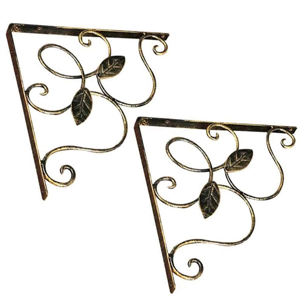 Support d'étagère triangulaire en fer forgé au design mode rétro et style ancien
