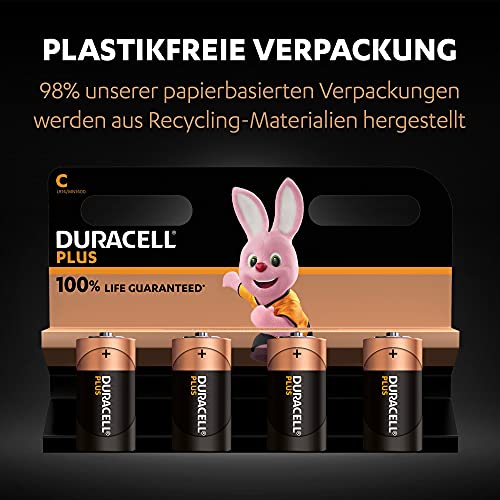 Duracell Plus C Baby Alkaline-Batterien, 1.5V LR14 MN1400, 4er-Pack – Bild 4