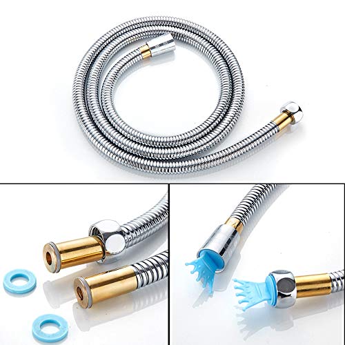 Pommeau de douche anti manque de pression avec flexible et support - 4
