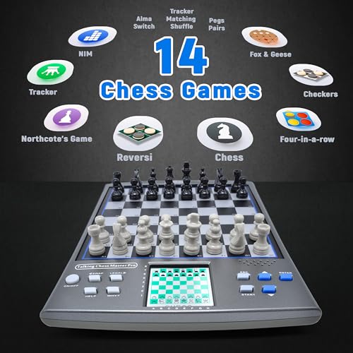 Set de ajedrez electrónico iCore con voz y 40 juegos miniatura 3