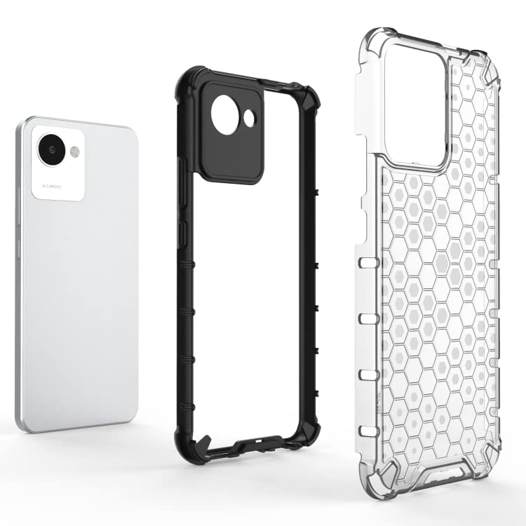 Image of Prime Retail Hard PC Back Case Cover for Realme C30 Anti Slip Ultra Thin Shockproof Reinforced Corners (Transparent)