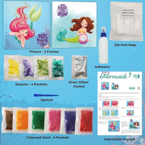 Image of TOYKRAFTT Sparkling Art Mermaids - Sand & Sequin Art Kit for Girls 5+