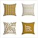 Dekoracyjna poszewka na poduszkę 45 x 45 cm zestaw 4 szt. złote paski musztardowe pasy, poszewki na poduszkę krótki plusz na sofę, poduszka dekoracyjna do salonu, nowoczesna poszewka na poduszkę ogrodową poduszka na sofę poduszka na kanapę poduszka ozdobna