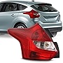 AKKON - Fits 2012 2013 2014 Ford Focus Hatchback 5DR Chrome Red Tail Lamp Brake Lights Driver Left Side Replacement