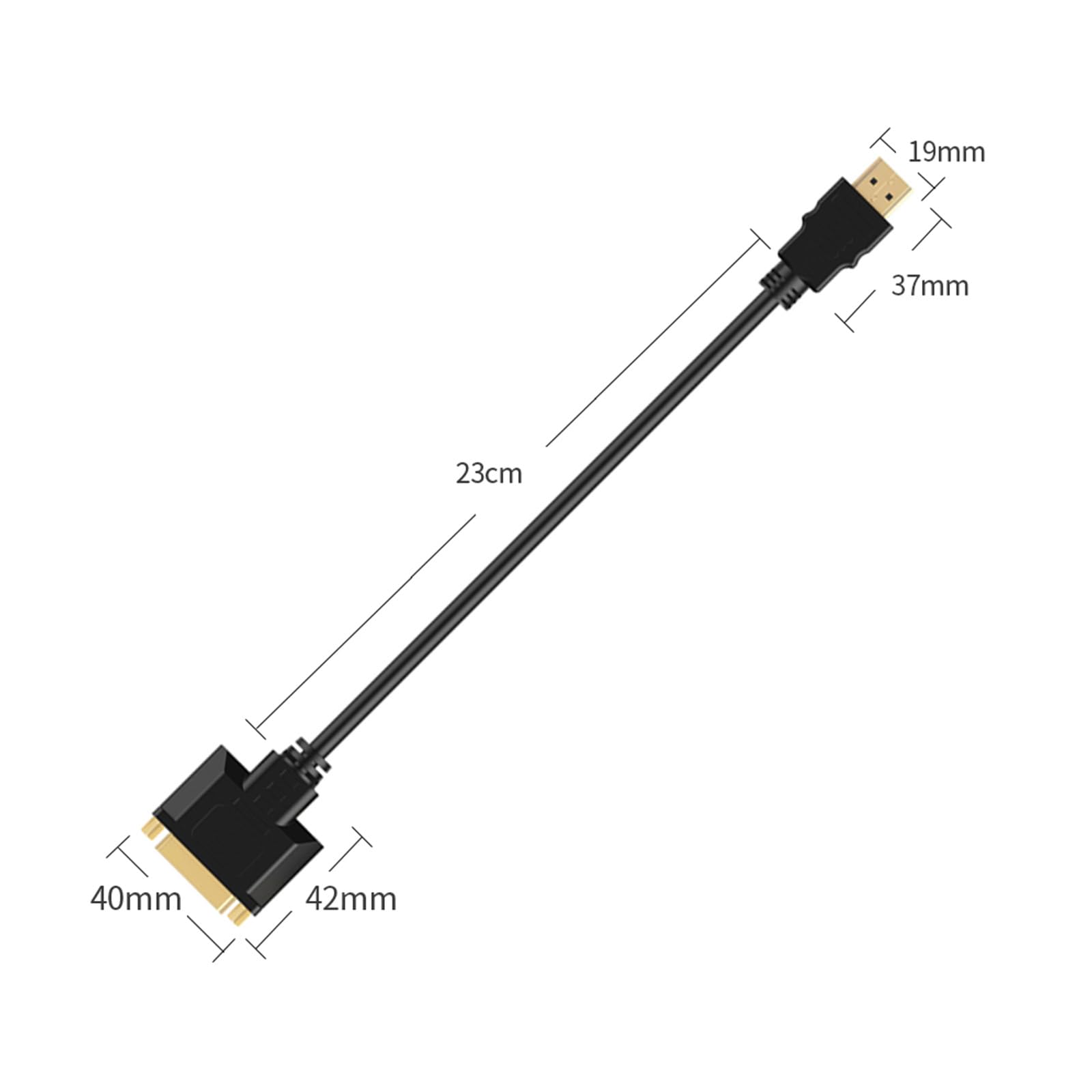 MMOBIEL Adattatore da HDMI a DVI - Bidirezionale - Da Femmina DVI-I Dual Link a Maschio HDMI - Cavo Convertitore per Monitor, PC, TV, Gioco, Proiettore - 1080p Full HD 60Hz - Connettore Dorato 0,3 m