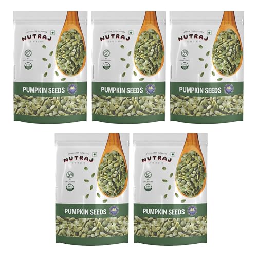 Image of Nutraj Pumpkin Seeds 1kg (200g x 5) Pouch | Kaddu Beej | Seeds for Eating | Seed Cycling