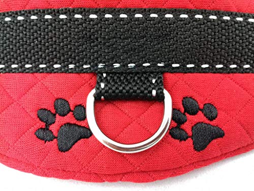 Hundegeschirr S M L XL XXL Brustgeschirr mit Wunsch Namen bestickt Rot Schwarz