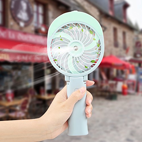 D-FantiX df-191 Handheld Ventilador portátil con vaporizador de agua a pilas ventilador portátil Personal Ventilador para casa, oficina, dormitorio y viajes