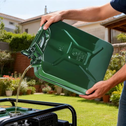 Festisoul 5.3 Gallon Metal Jerry Can, 20L Steel Fuel Can for Trucks SUV