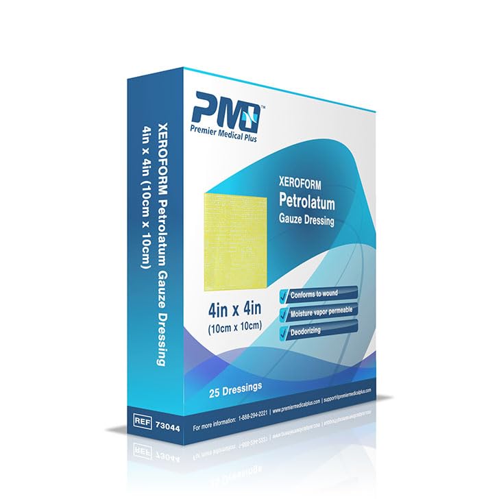 Premier Medical PlusXeroform Gauze Dressing 4 in. x 4 in. Box of 25 (Large)
