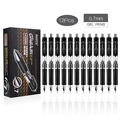 BaoKe Bolígrafo Retráctil de Tinta Gel 0.7 mm Pack 12 miniatura 2