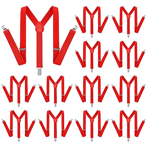 Opiniones de Tirantes para Niño los mejores 10. 43 12 tirantes de Halloween para hombre, tirantes ajustables elásticos y estilo trasero para hombres, accesorios de disfraz, Rojo, Talla única