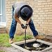 Manalete 17 Inch Water Meter Key with 4-Way Utility Key - Heavy-Duty Water Shut Off Tool for Curb Main, Underground Stop/Waste, Enforced Rebar Steel, T-Handle & U-Head
