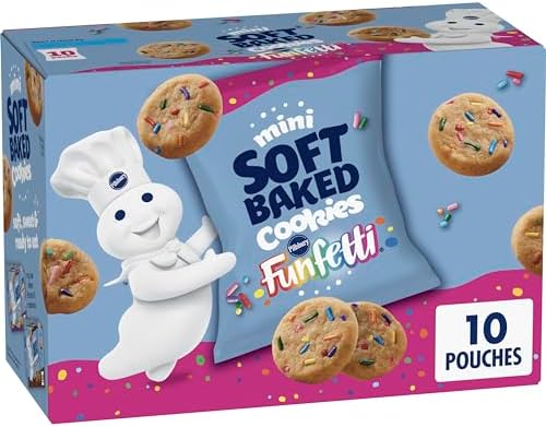 Pillsbury Mini Soft Baked Cookies, Funfetti, Snack Bags, 10 ct, 10 oz