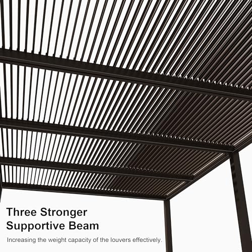 PURPLE LEAF Outdoor 12'x20' Louvered Pergola Adjustable Aluminum Canopy Retractable Metal Roof for Deck Patio Outside Backyard Hardtop Gazebo Sun Shade - Image 5