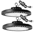 Superyofo 2Pack 250W UFO LED High Bay Light,30000lm 6000K Daylight 2500W Equivalent with US Plug Cable LED Garage Lights Commercial Warehouse Area Light Workshop Garage Factory Lowbay Area Lighting