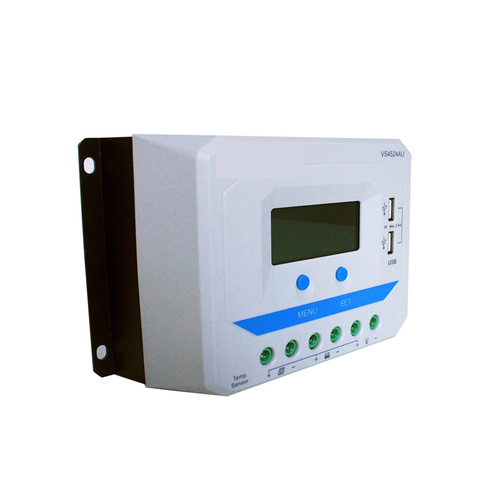 Regolatore di Carica Pannello Solare, Regolatore Solare 45A Regolatore di Carica PWM Automatico VS4524AU 12V 24V con Display LCD Integrato e Doppia Porta USB 5V