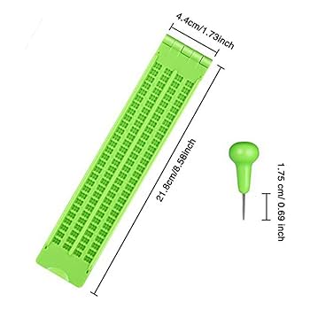 Amazon | 点字器 4行 28マス 盲人用点字スレートキット 小型点字