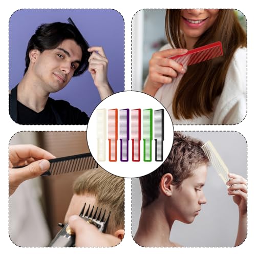 Set de 6 peines profesionales para barbería multicolor miniatura 7