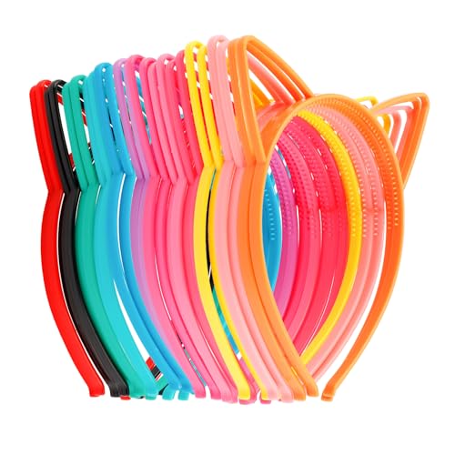 COCIDE 24Pcs Cat Ears Headbands Plastic Taylor Party Decorations Kitty Headbands for Girls Gabby Party Favors Birthday Supplies for Women Halloween Hair Accessories Hair Hoops Costume