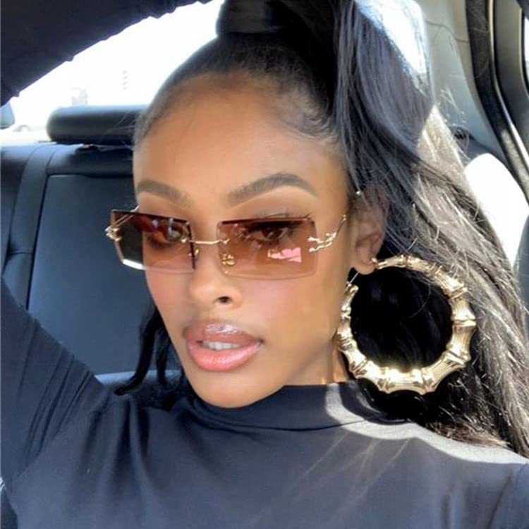 Image of Kursan Frameless Rectangle Sunglasses for Men Women Small Rimless Sun Glasses Shades UV400 Protection