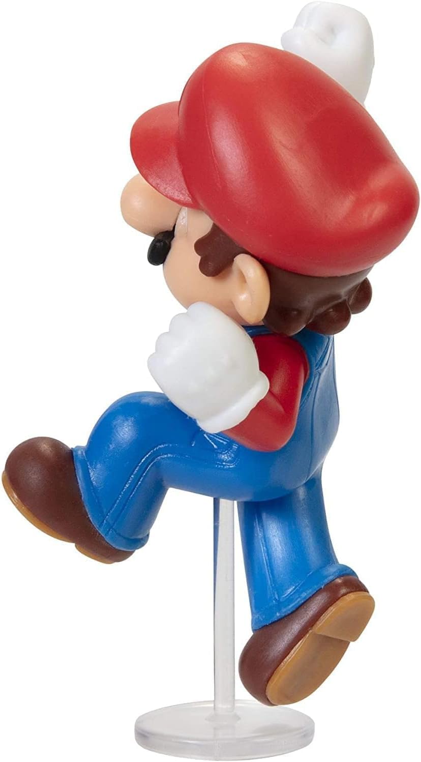 Jakks Pacific World of Nintendo Super Mario Bros 2.5 Inch Action Figure Jumping Mario with Stand, Red, 2.5 inches tall - Image 3