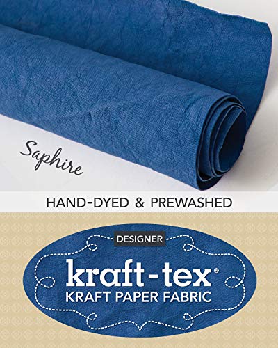 kraft-tex Roll Sapphire Hand-Dyed & Prewashed: Kraft Paper Fabric, 18.5â€ x 28.5" Roll (kraft-tex Designer)