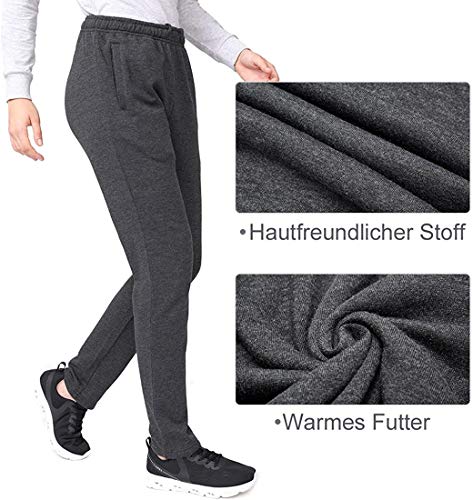 CAMEL CROWN Dames fleece joggingbroek hoge taille sportbroek sweatbroek vrijetijdsbroek katoen lange winter damesbroek voor jogging lopen fitness trainingsbroek met zakken - Image 6