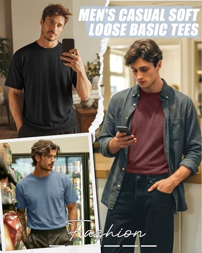 Image of Neer 3 Pack Big and Tall T-Shirts for Men L-7xl Tops | Large Casual Stretch Workout Tees, Short Sleeve Crewneck Oversized Shirts, Classic Summer Outfits, Comfy Basic Loose Clothes