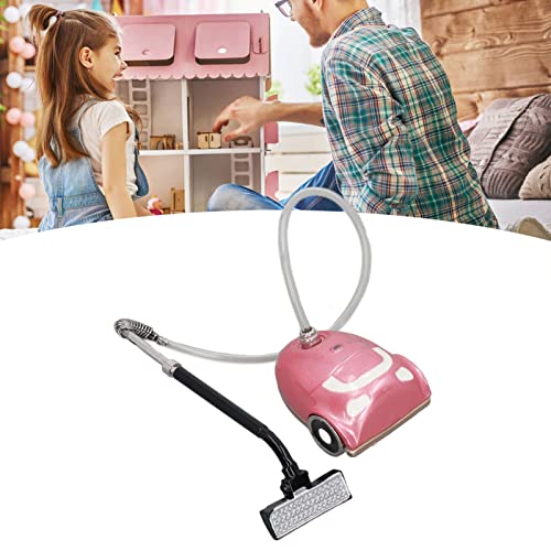 Miniatur Staubsauger f&uuml;r Puppenhaus, Deko Staubsauger im Ma&szlig;stab 1:12 aus Metall f&uuml;r die Puppenhaus Einrichtung (Rosa)