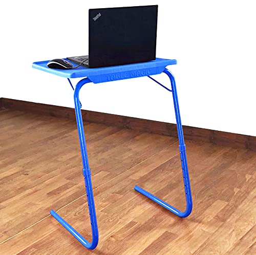 Image of Multipurpose Laptop Study Table Strong Top 6 Heights 3 Angles Portable Adjustable Foldable (Blue)
