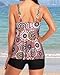Model wearing Yonique Women 2 Piece Flowy Tankini Swimsuits with Boyshorts V Neck