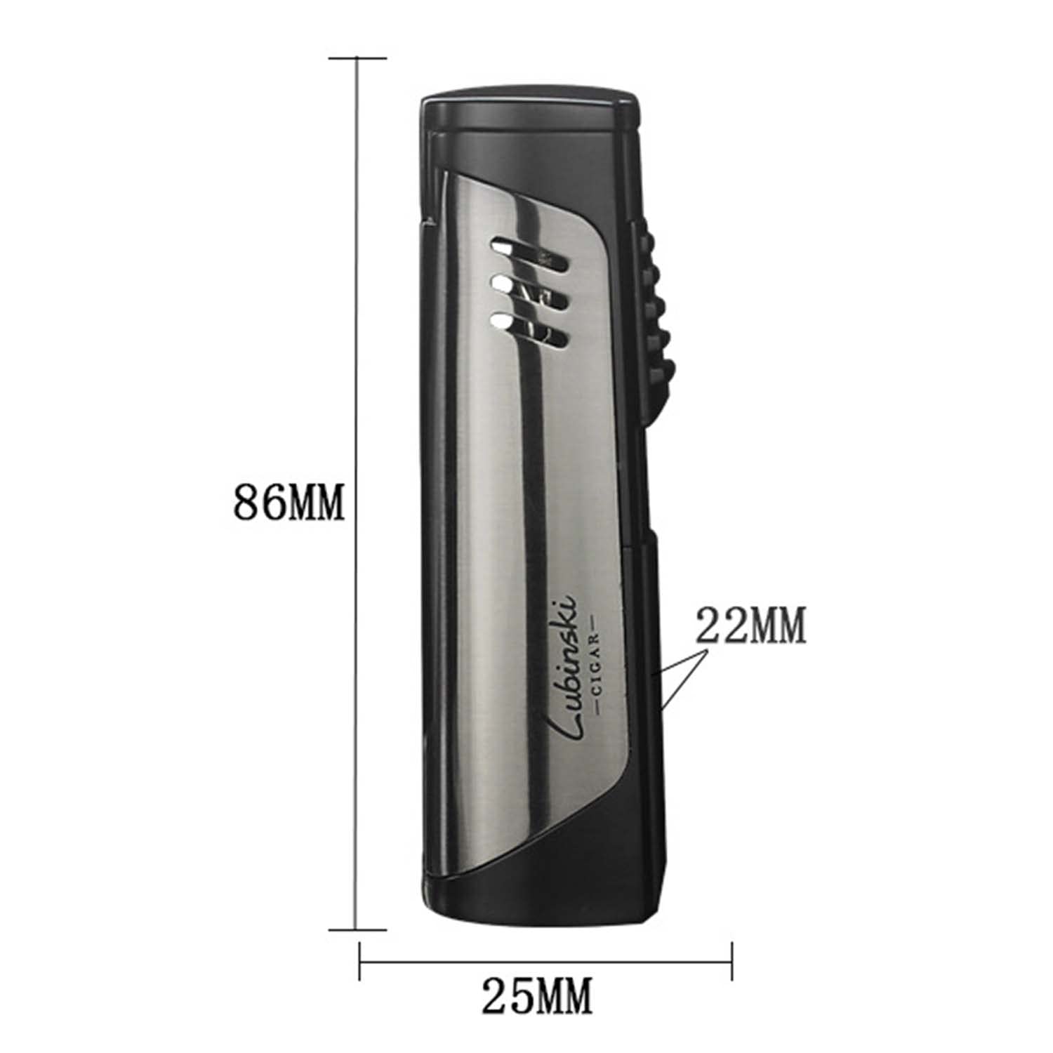 Portátil Cigarro Encendedor con Ponche de Cigarro Ligero Bolsillo Encendedor de Velas con Ventana Agarre Ergonómico Recargable a Prueba de Viento (butano No Incluido)