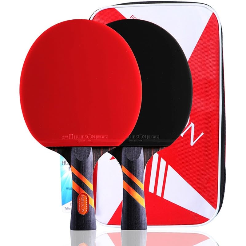 JITEM Ping Pong Paddles,Table Tennis Paddles,2 Piece Professional Table Tennis Bat with Bag, Pure Wood and Carbon Fibre Backing Table Tennis Racket Set for Beginners and Experienced Players(Color:B)