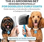 The Doodle Brush Grooming Kit, Slicker Dog Brush and Finishing Comb Set, Detangler & Dematting Grooming Tools for Dogs, Extra Long Pin Slicker & Metal Comb for Goldendoodle, Cockapoo, Cavapoo, Poodle