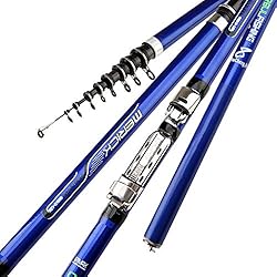 Cañas De Pescar De Carbono C- Caña de Pescar telescópica - Fibra de Carbono Spinning Caña de Pescar Ultraligera M Power Telescópica Caña de Pescar Carpa Alimentador Caña Surf Spinning Rod,3.6m
