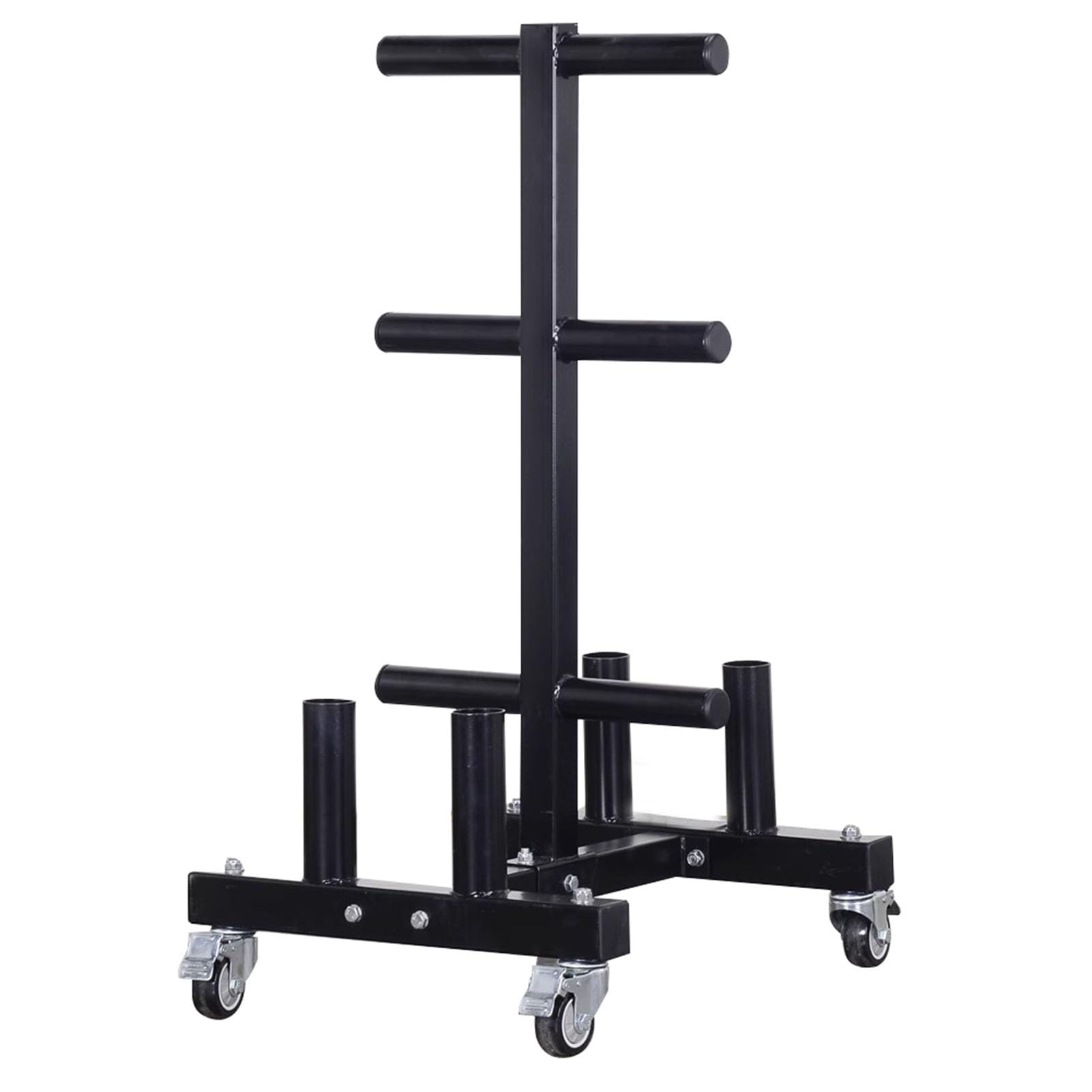 YXXSDP Olympic/Bumper Weight Rack Tree for Plate, Professional Barbell Storage Organizer/Workout & Lifting Equipment, with Rolling Wheels, Holds Up to 1102lbs Lbs