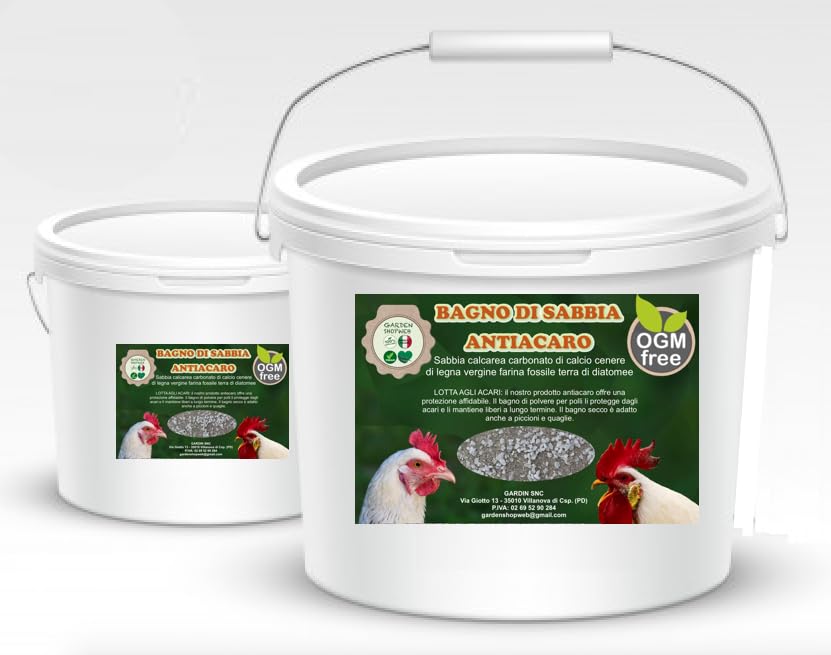 Sable de bain pour volaille avec carbonate de calcium, cendres et farine fossile, excellent pesticide BIO (7Kg)