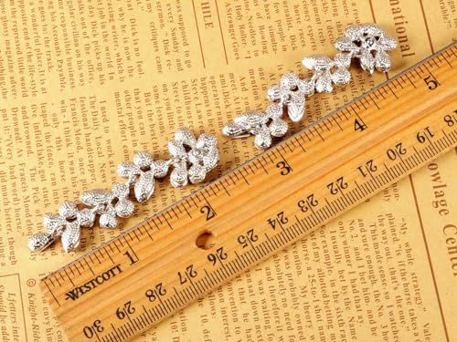 Alilang Metal Tone Grape Colored Stone Embellished Flower Leaves Dangling Earrings3