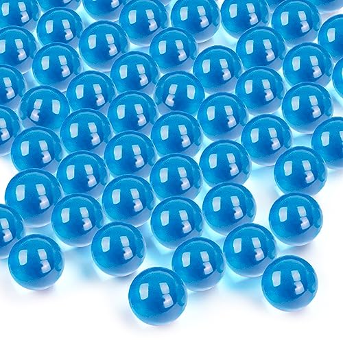 FUTUREPLUSX Light Blue Glass Marbles, 1LB Vase Fillers Clear Marbles